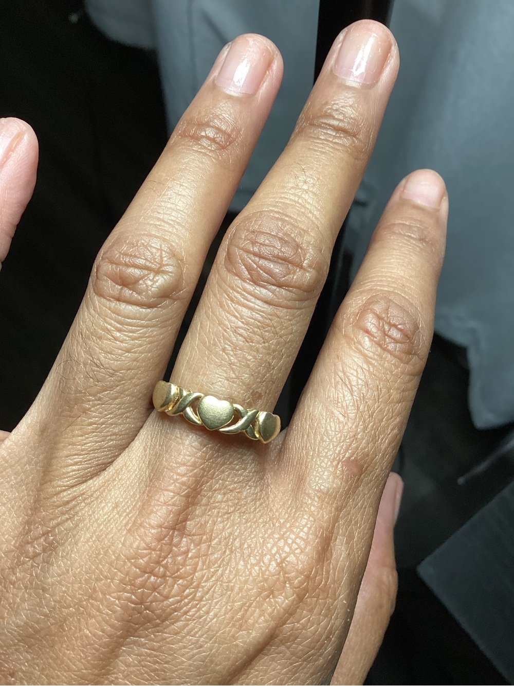 10k Gold Heart Link Ring - Women's Jewelry